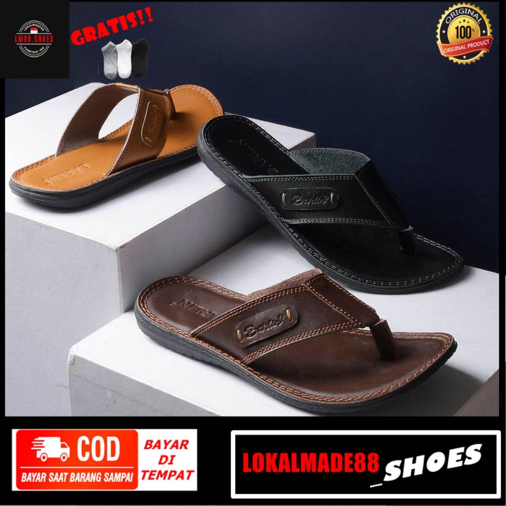 sandal kulit pria sandal jepit kulit barlin 03 original ORIGINAL BRAND BATA