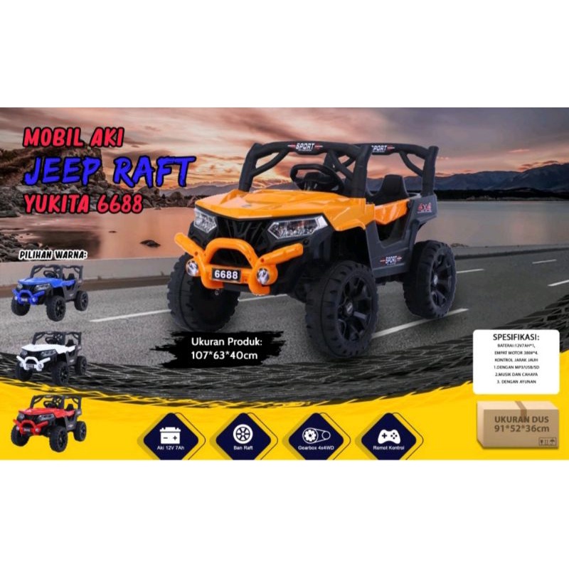 mobil jeep raft 6688 yukita /mobil jeep aki