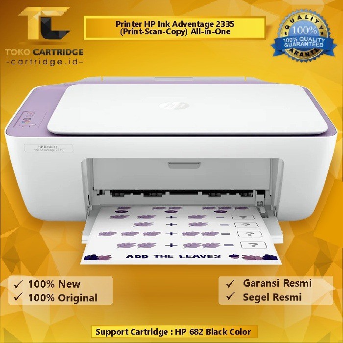 Printer HP Deskjet Ink Advantage 2335 ORIGINAL RESMI Print Scan Copy include Cartridge 682 bkan 2135