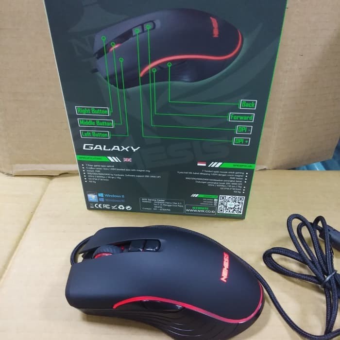 NYK HK200 GALAXY Macro Gaming Mouse RGB Nemesis HK200 RGB