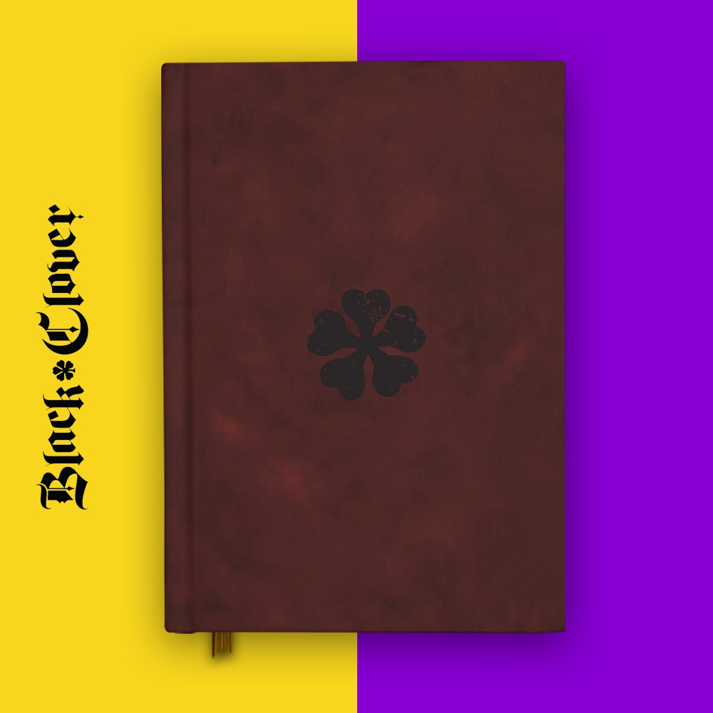 Buku Asta Red 5 Clover Grimoire Black Clover Anime Notebook Custom Jurnal Hardcover