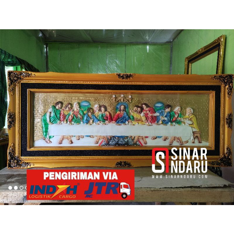 HIASAN DINDING PERJAMUAN TERAKHIR,PERJAMUAN KUDUS PREMIUM + lampu led