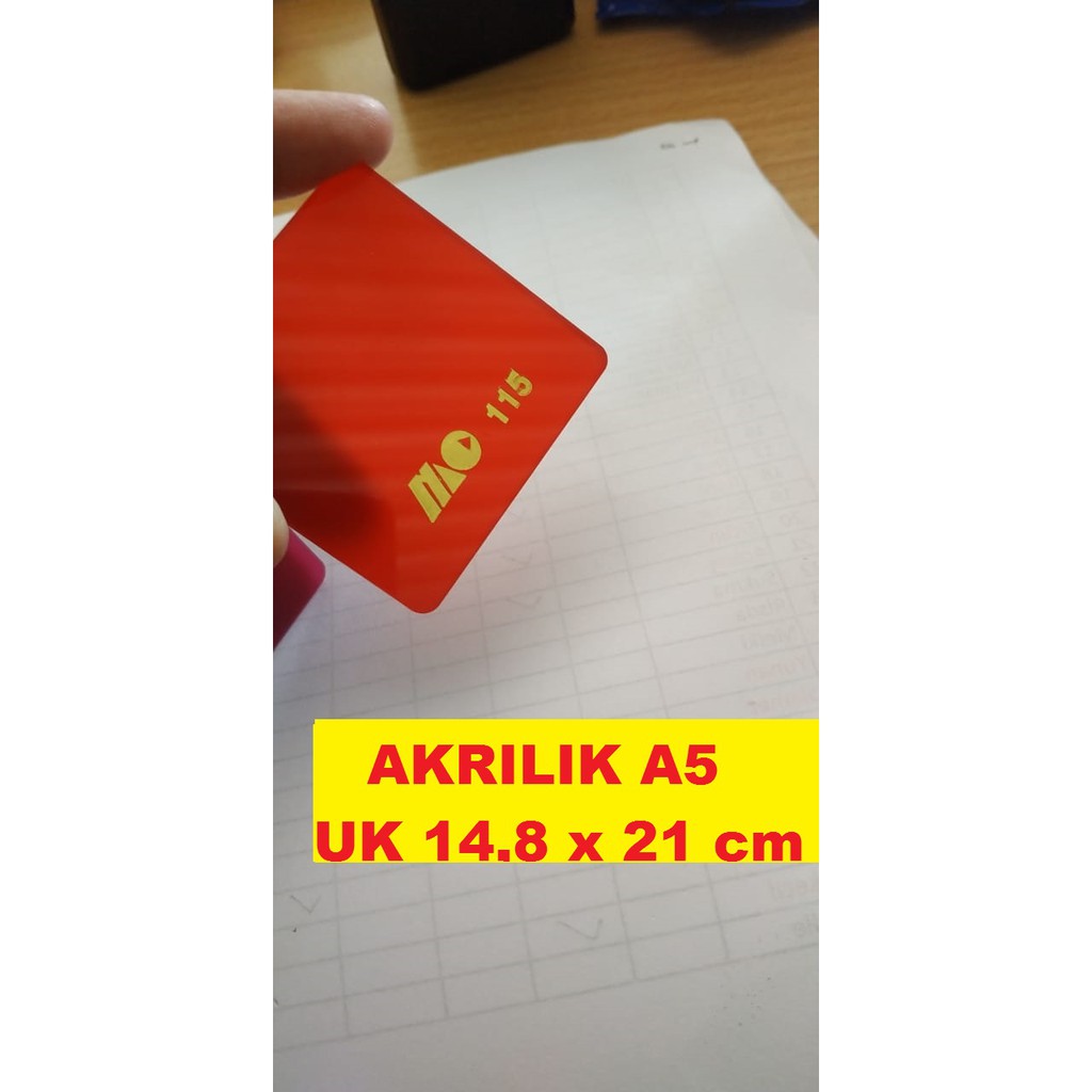 Akrilik A5 Lembaran 3mm Acrylic 3mm Merah Transparan Marga Cipta