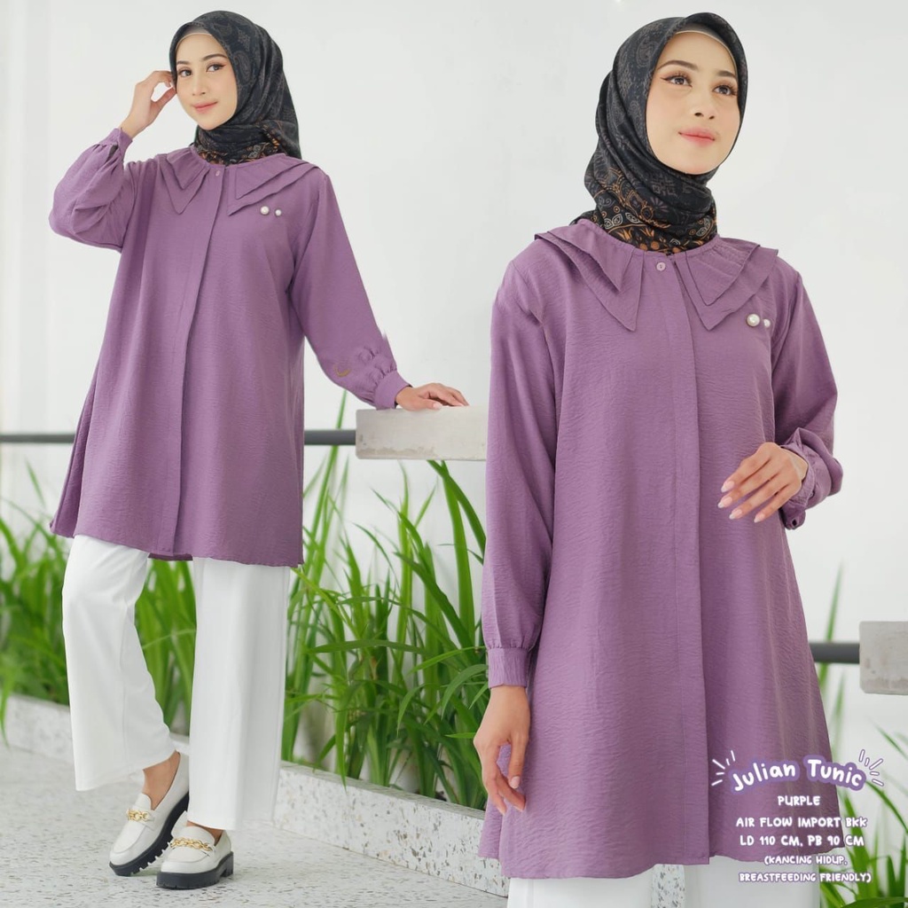 (DBY) TUNIK RITIKA BLOUSE OVERSIZE ATASAN WANITA AIRFLOW CRINCLE