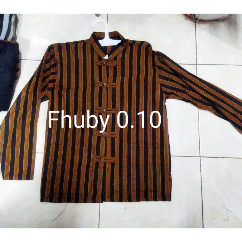 Surjan Lurik Sanghai Koko / Baju Adat Jawa Model Sanghai