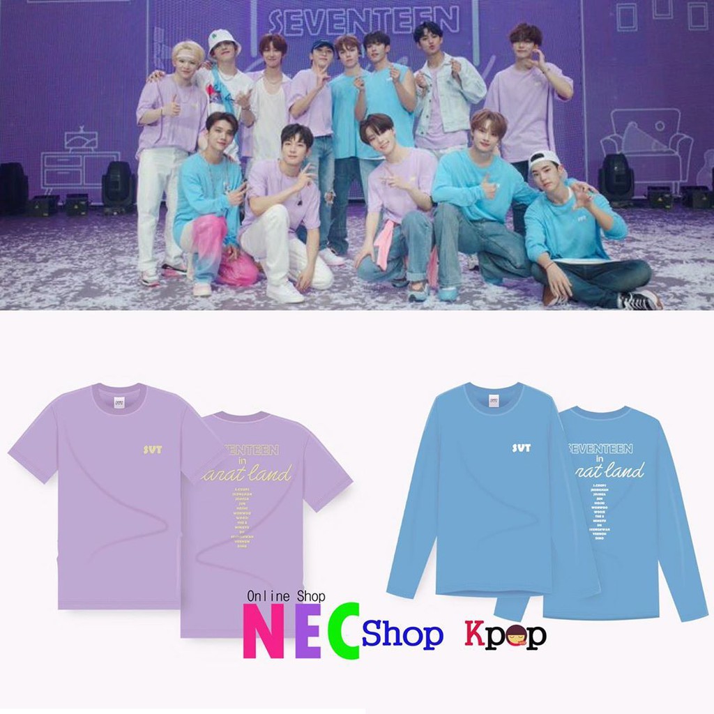 READY STOCK SEVENTEEN IN CARAT LAND TSHIRT CARATLAND BIRU KAOS DK HOSHI JEONGHAN SCOUPS JOSHUA (KAOS