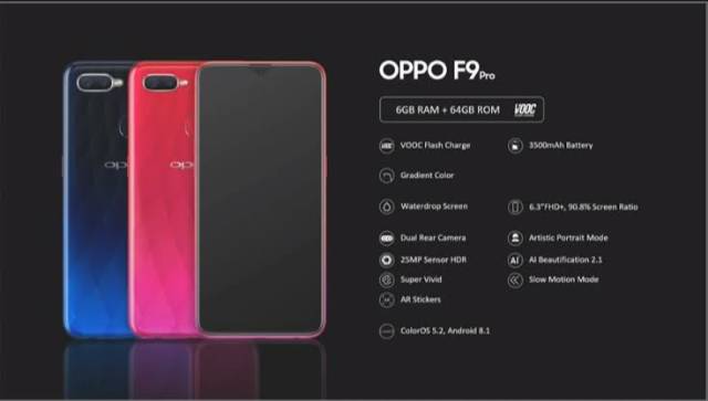 Hp Oppo  F9 Pro 6-128GB / Reno2 Z / Reno Z 8/256 GB Fullset Android Smartphone