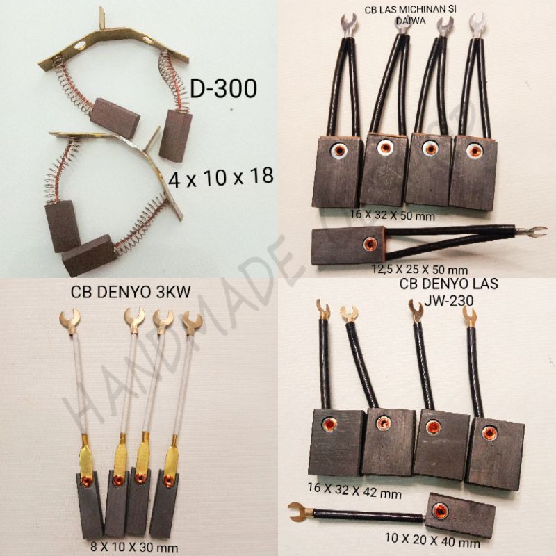 CARBON BRUSH MESIN CUCI  5 X 13,5 X 40 MM BAHAN KUL ARANG RE