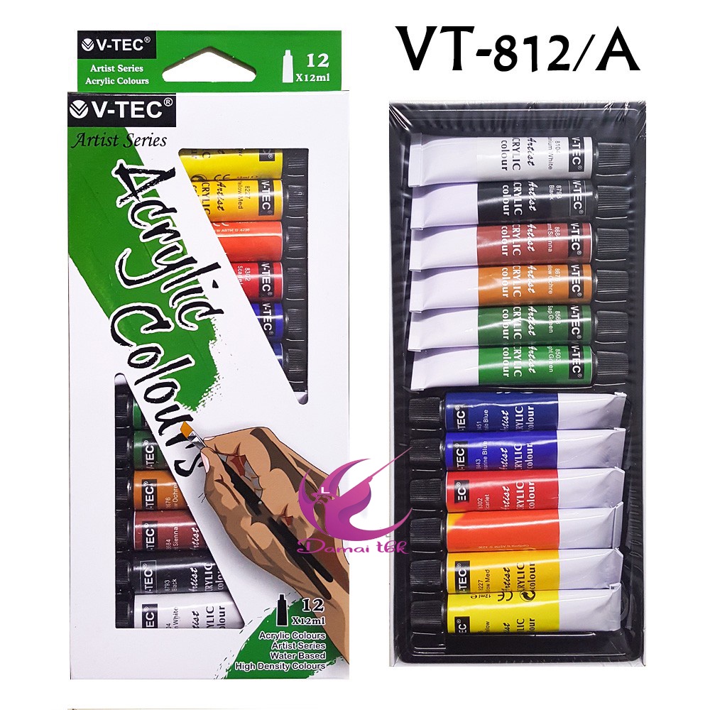 

V-Tec Acrylic 12 Warna Type VT812 12 x 12ml