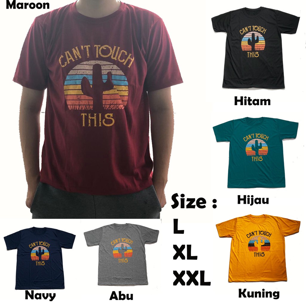 Kaos Pria Lengan Pendek Gambar Kaktus