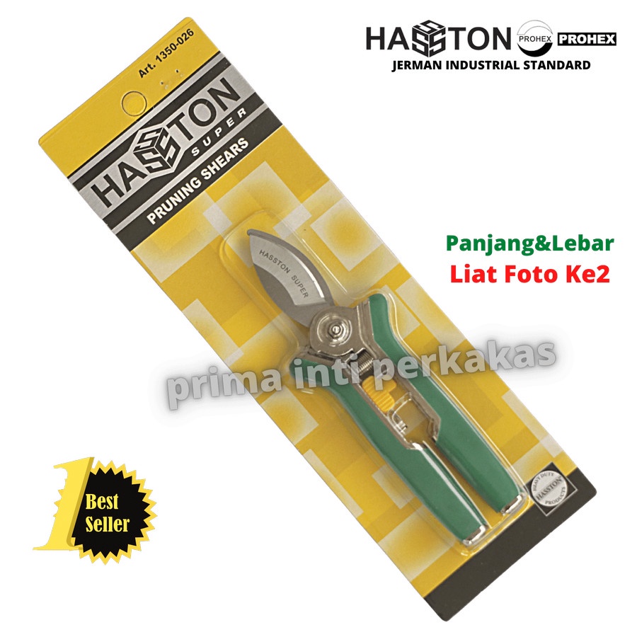 

HASSTON PROHEX 1350-026 GUNTING DAHAN BUNGA GRIP HIJAU STAINLESS STEEL