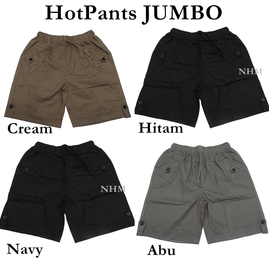 HotPants JUMBO dan Standar,  Celana Pendek Wanita Katun Stretch Anti Begah