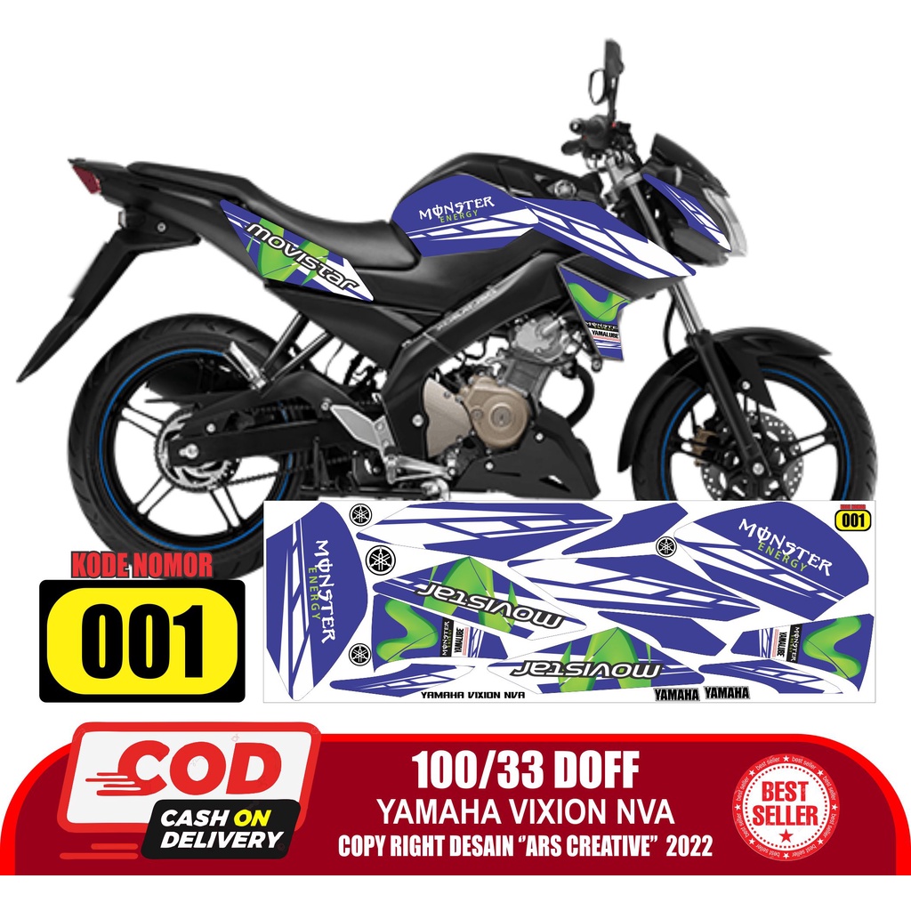 Sticker decal striping yamaha vixion NVA Movistar variasi semua ready packing aman