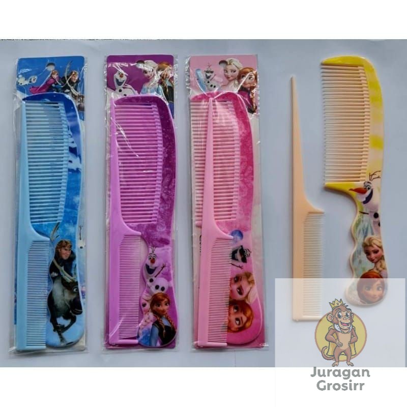 JG - SISIR ANAK -SISIR ANAK GAGANG MOTIF -  SISIR KARAKTER SET ISI 2 / SISIR RAMBUT ANAK