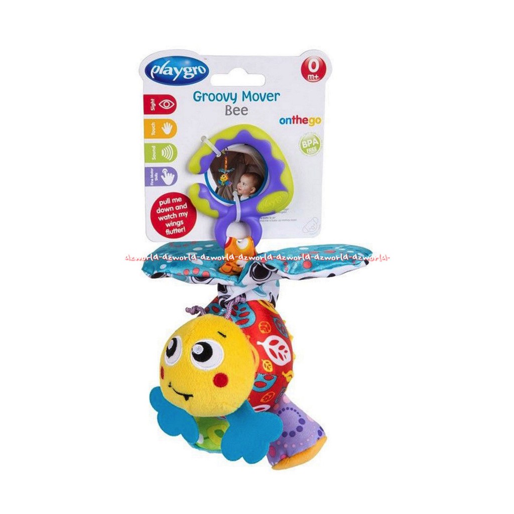 Playgro Groovy Mover Bee New Mainan Gantung Dan Bunyi Di Stroller