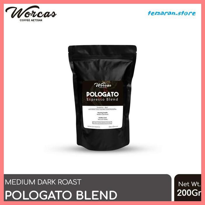 

Kopi- WORCAS Kopi Pologato Espresso Blend 200 Gram - KOPI BIJI -Biji-Kopi.