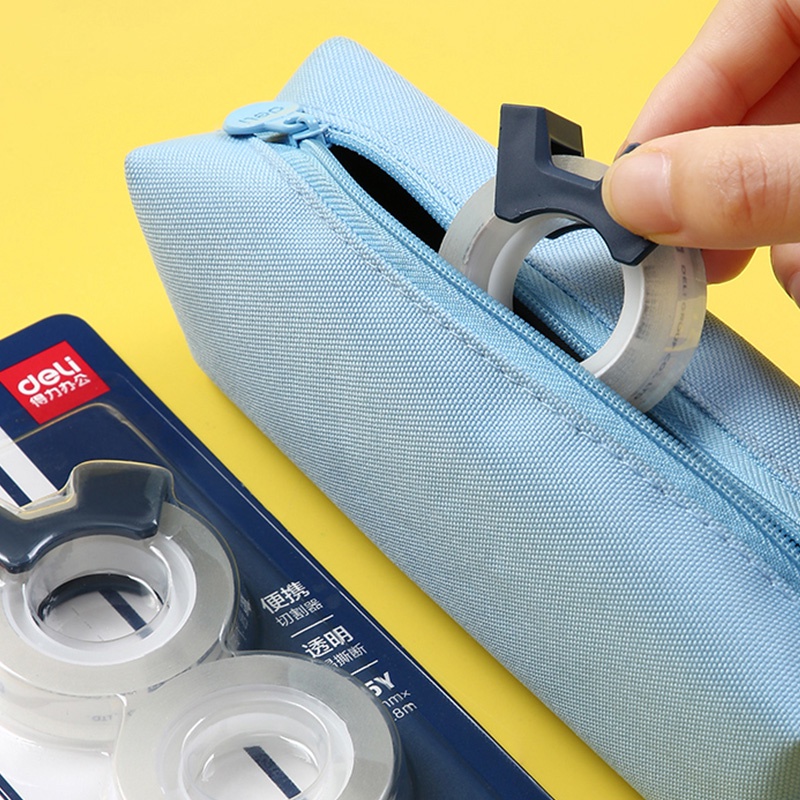 2 Pcs Deli 1.2cm Transparent Tape Small Office Supplies