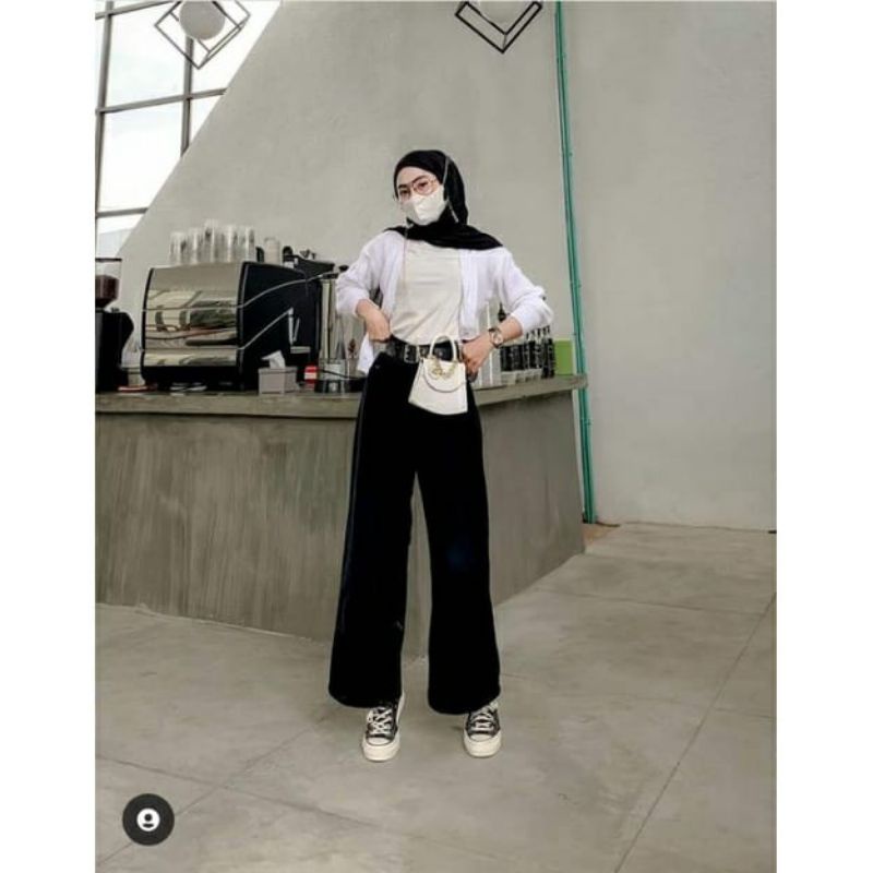 celana panjang jeans#celana kulot warna,hitam,putih,snow black.