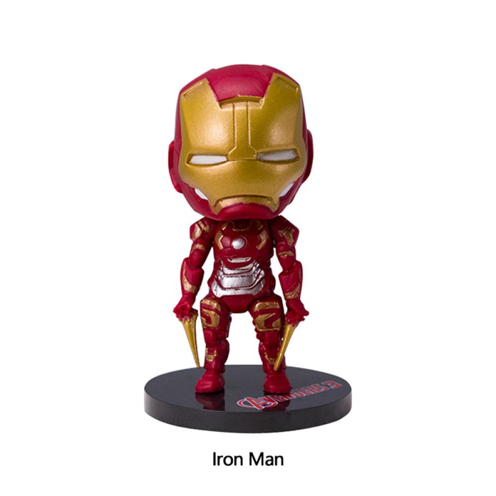 Timekey Mainan Action Figure Model The Avengers Iron Man Batman Spiderman Marvel Justice League Alliance Untuk Dekorasi Kue K6O3