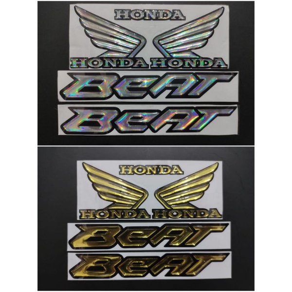 Jual Emblem Sayap Honda Beat Set Sticker Timbul Logo Sayap Honda Beat