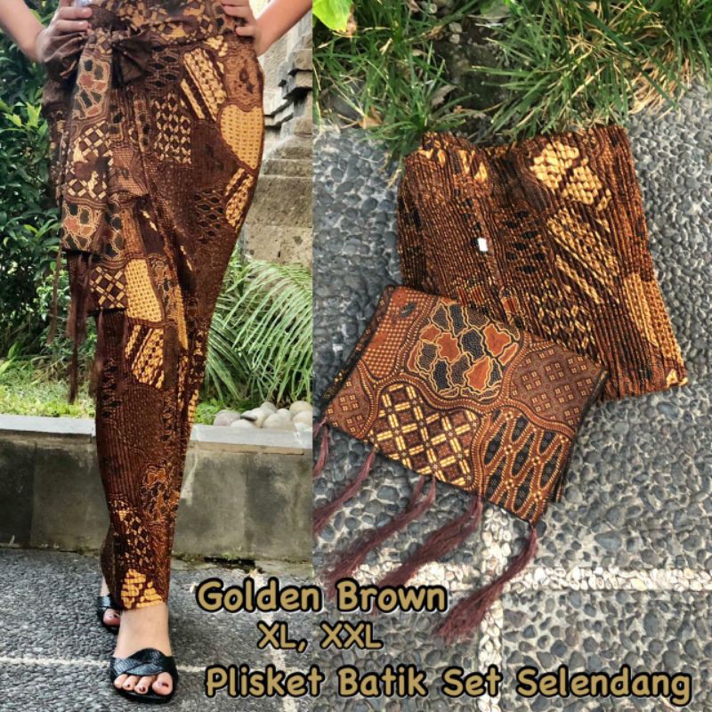 kamen plisket set selendang