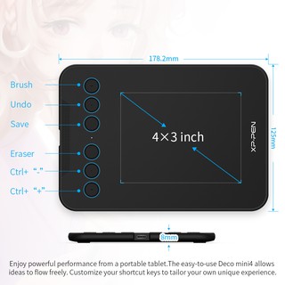 (Ready Stock) XP-Pen Deco mini4 4 Inch Mini Drawing Tablet