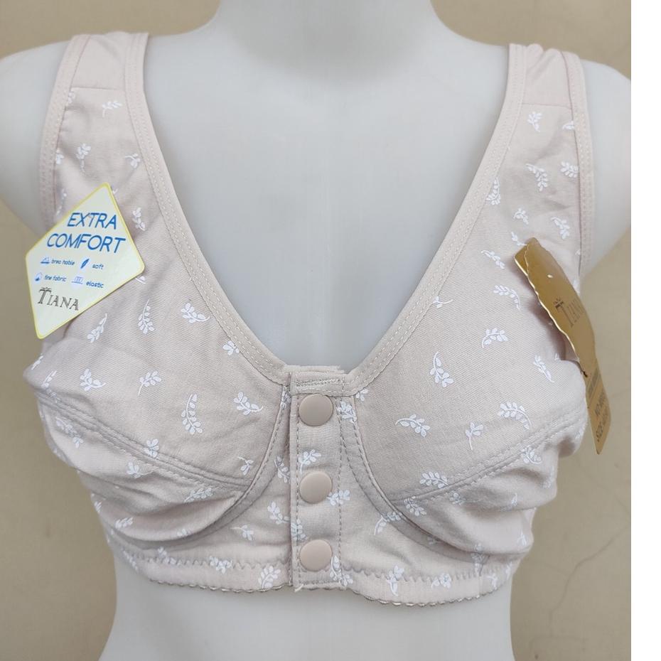 ➶ BH Kancing 3 Depan Tiana 36-44 / BH Tanpa Kawat Tanpa Busa Olahraga ❆