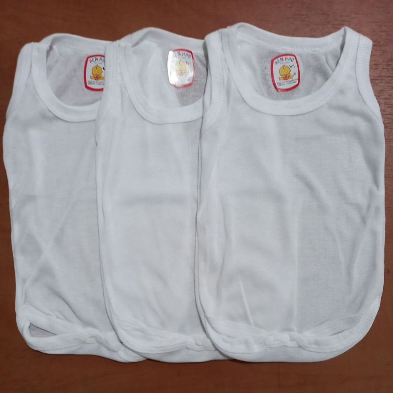 3 Pcs Hansop Singlet Putih Polos SML Hen Hao