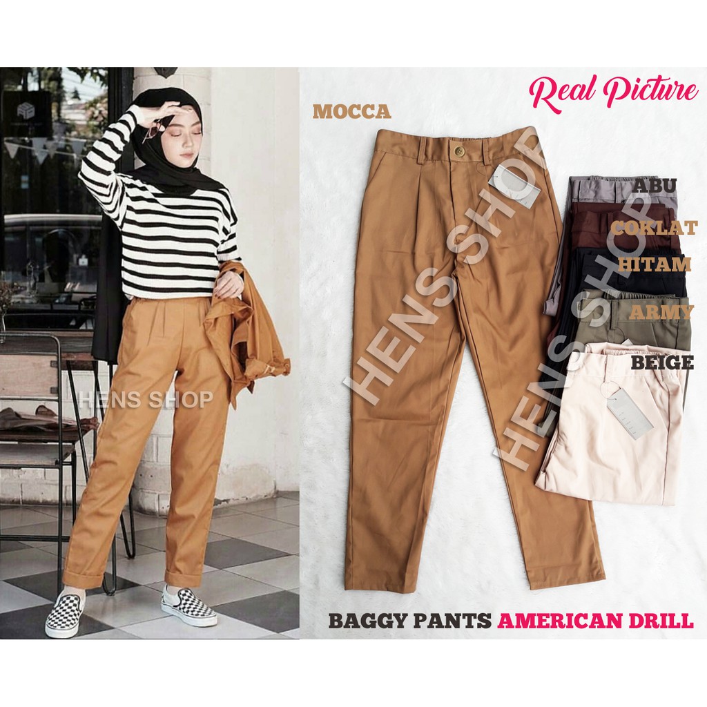  BAGGY PANTS AMERICAN DRILL Shopee Indonesia