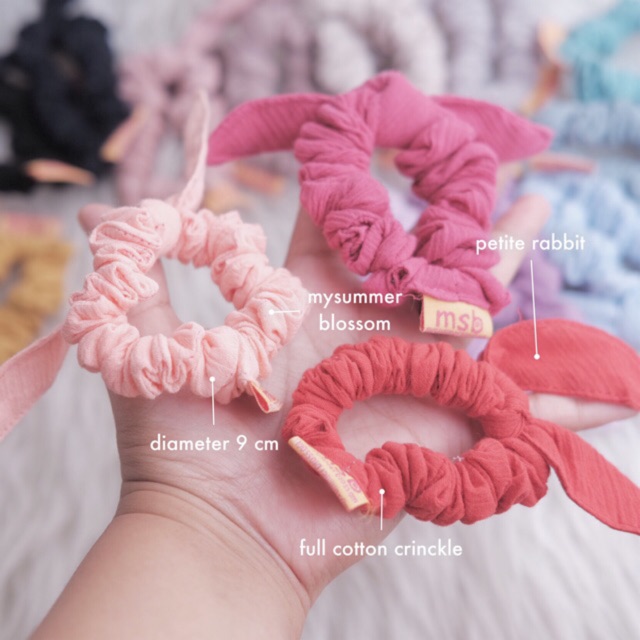  Ikat  Rambut  Scrunchie Premium Baby  Rabbit Cotton Voal 