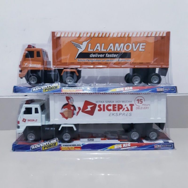 Mainan Truk Kontainer Sicepat Lalamove - Mobil Box Ekspedisi Anak