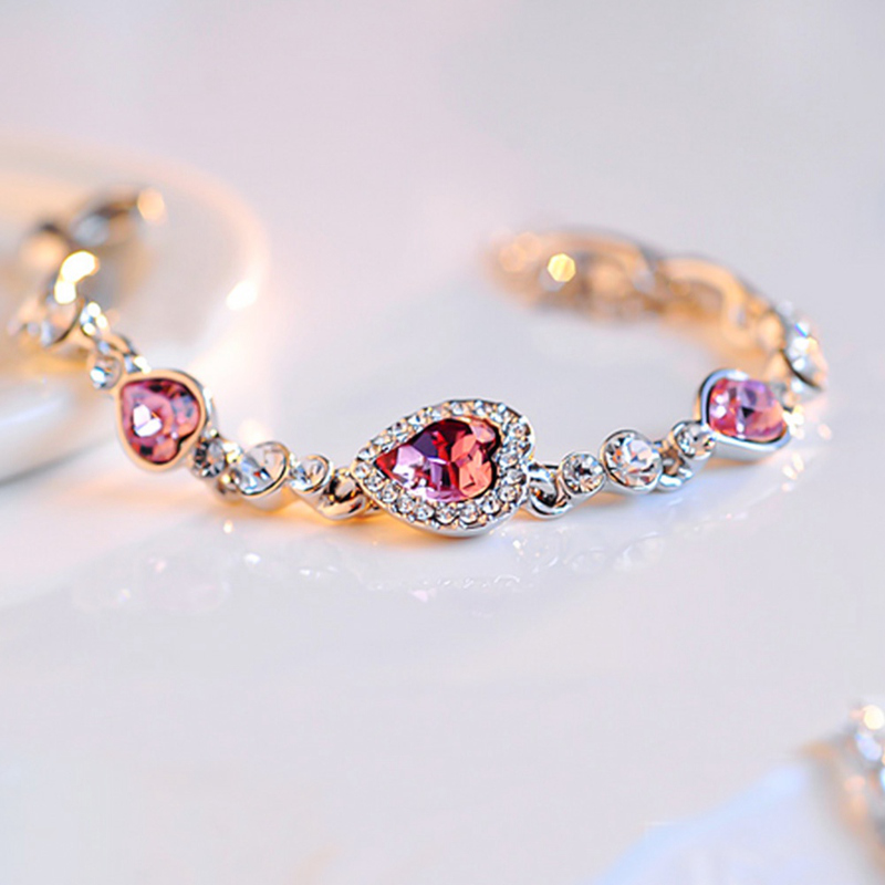 Gelang Kristal Biru Lapis Silver untuk Wanita