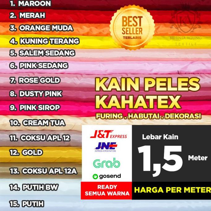 Hot Promo Kain Peles Furing Per Meter Abutai Habutai Abutai Dekorasi - Marun