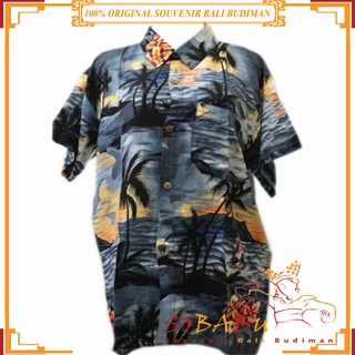 Kemeja Pantai Hawai Bali Pria Cowok Motif Bunga Warna Hitam Orange Putih Biru Ungu Size Xl Terbaru