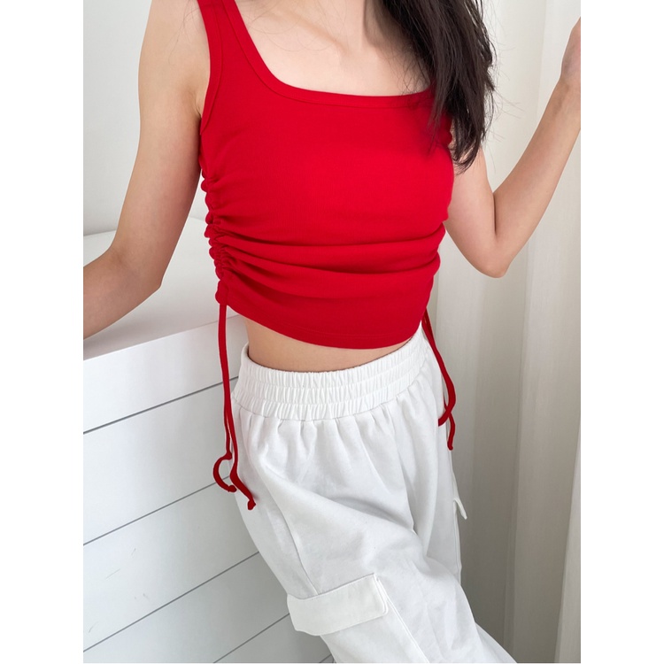 Kadaka T-0454 Tanktop Scrunch Square Neck