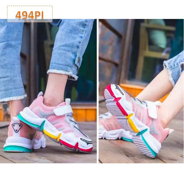 Sepatu Anak Sneakers Crosby Velcro Fashion Korea Cewek Cowok (494)