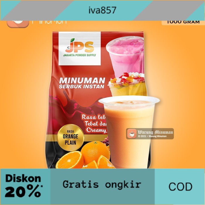 

PROMO Bubuk Minuman 1 kg Orange Jeruk JPS Plain Tanpa Gula GRATIS ONGKIR
