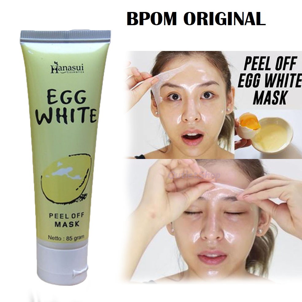 [COD] Hanasui Masker Putih Telur Perawatan Pencerah &amp; Pencerah Wajah - BPOM 85ml