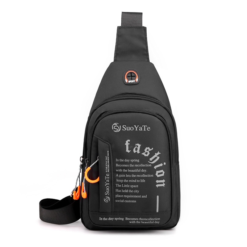TAS SELEMPANG PRIA ANTI AIR PREMIUM HITAM TA526B5 CHAMBER WAISTBAG COWOK KEREN BAHU DADA PUNGGUNG IMPORT SIMPLE KEKINIAN REMAJA LAKI BATAM BRANDED FASHION DISTRO