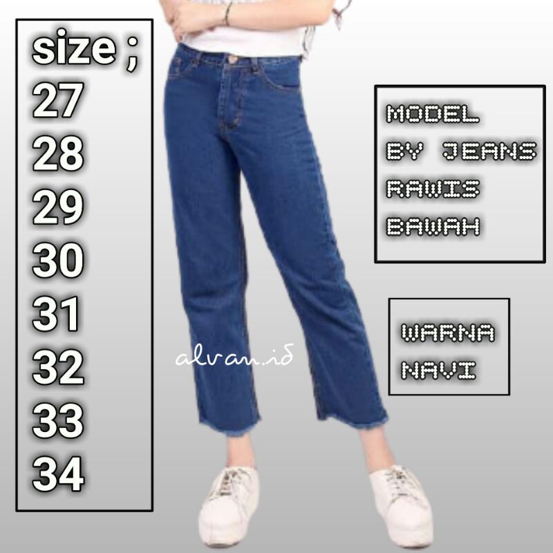 [ BIG SIZE ] Celana boyfriend kulot panjang rawis // jeans kulot rawis wanita