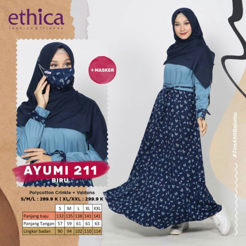 [Free Masker] Ethica Ayumi 211 Biru L