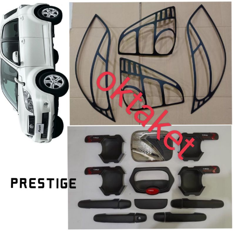 paket lengkap Rush Terios 2008-2011 trd Sportivo hitam garnish depan belakang outer handle tank cover