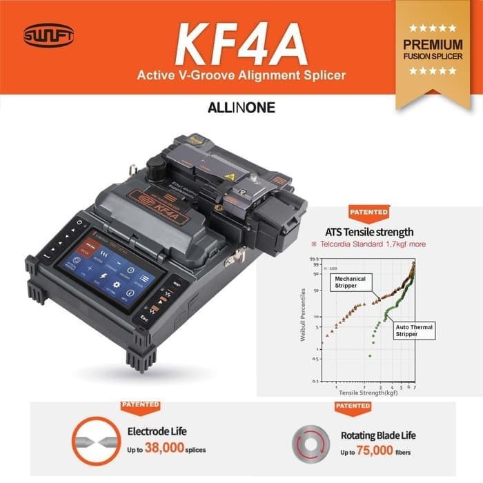 Splicer Ilsintech KF4A Fusion Splicer Fiber Optik Swift Ilsintech KF4A