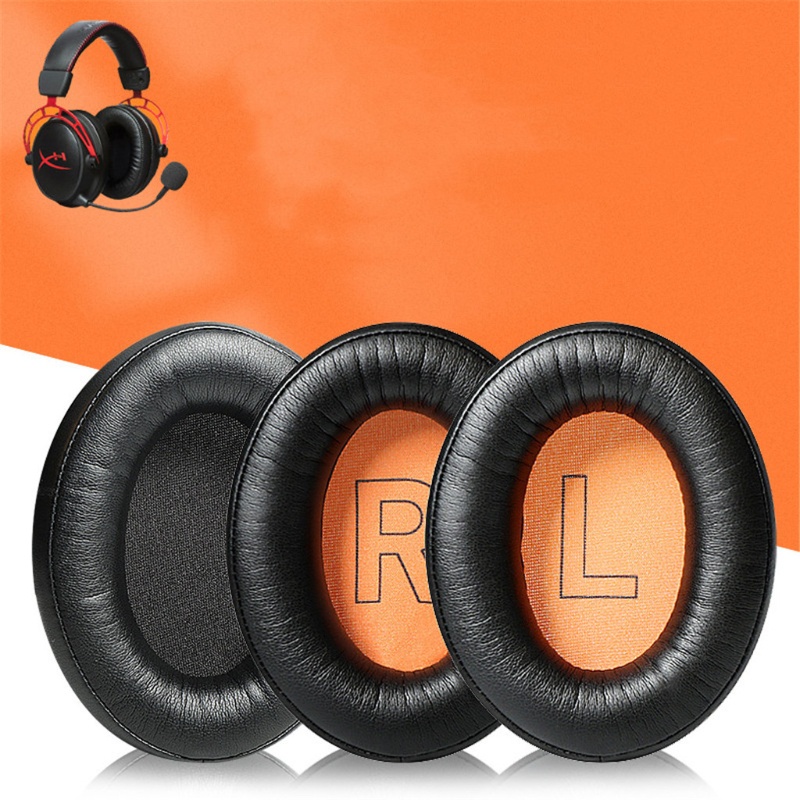 Cre 1pasang Spons Lembut Ear Pad Earmuff Pengganti Earpad Telinga Spons Lengan Penutup Telinga Kulit Untuk HSCD KHX-HSCP Cloud