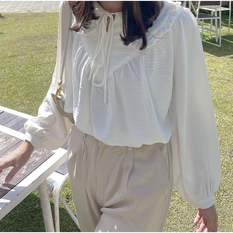 BEFAST - ZFS OOTD Blouse DEASUKI / DELOVA AIRFLOW OVERSIZE CRINCLE / Pakaian Wanita / Blouse Polos Casual / Fashion Wanita Kerja / Blouse formal / Atasan Wanita Lengan Panjang / Terbaru 2022 / OOTD Remaja Wanita Ala Korean Style