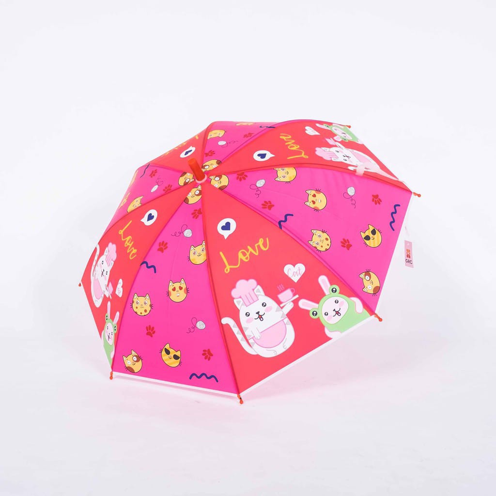 Payung Anak Transparan Umbrella Fashion Kids Animasi Cartoon kodok GROSIR B71