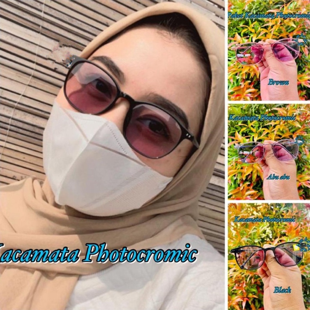 Kacamata Lensa Photocromic lensa blueray lensa bluecromic lensa anti radiasi Minus / Normal / Silinder Frame Kacamata Wanita Pria 21301 Demodas Glasses