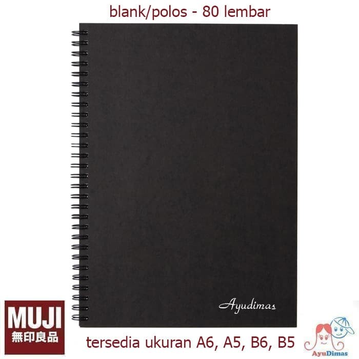 

Gaya Muji Double Ringed Blank Notebook - Polos - 80 Lembar - Buku Catatan Murah