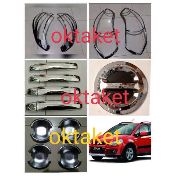 paket lengkap SX4 X-OVER garnish depan belakang outer handle tank cover chrome