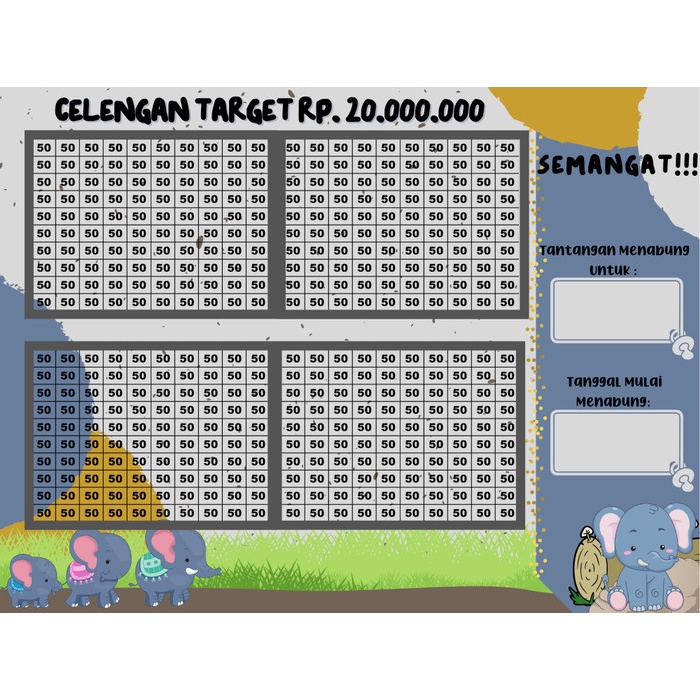 CELENGAN- CELENGAN TARGET VIRAL TIKTOK JUMBO 28CMX11.5CM - 50 JUTA, PECAHAN 250 K -CELENGAN.